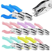 12-Pack Single Hole Punch, 1/4 Inch Handheld Paper Puncher with Cushion Grip for Crafts