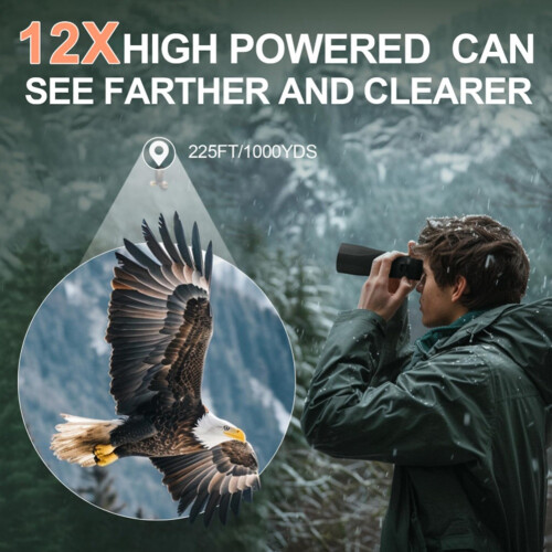 Adults Binoculars 12x42 Compact Bird Watching Binocular BAK4 Prism Wat 2