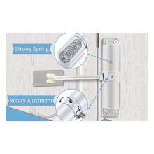 Invisibles Door Closing Device, Simple Mute Buffer Spring Hinge,Automatic Home Door Closer,Adjustable Closing Force,2Pcs