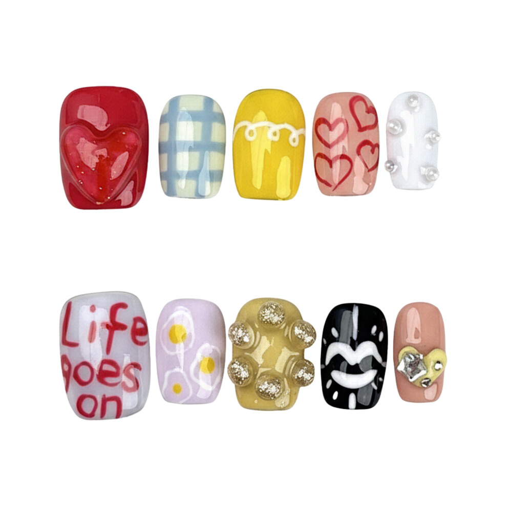Creation-3C (Size) Stylish Plastic Cat Nail Tips For Women