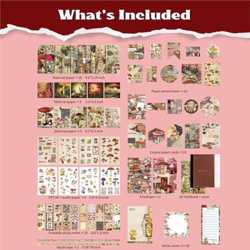 Kit per Scrapbooking Vintage Estetico per Adolescenti e Donne - Tema Giungla Tranquilla 1