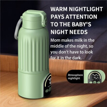 Portable Electric Milk Warmer, 316 Stainless Steel Baby Bottle Warmer with Night Light Fast Heating Travel Water Heater