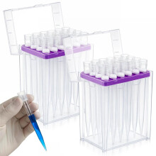 2 Sets 10 Ml Laborpipettenspitzen mit Filter, Inklusive 48 Pipettenspitzen für Laborzwecke, Universaltyp, Transparent