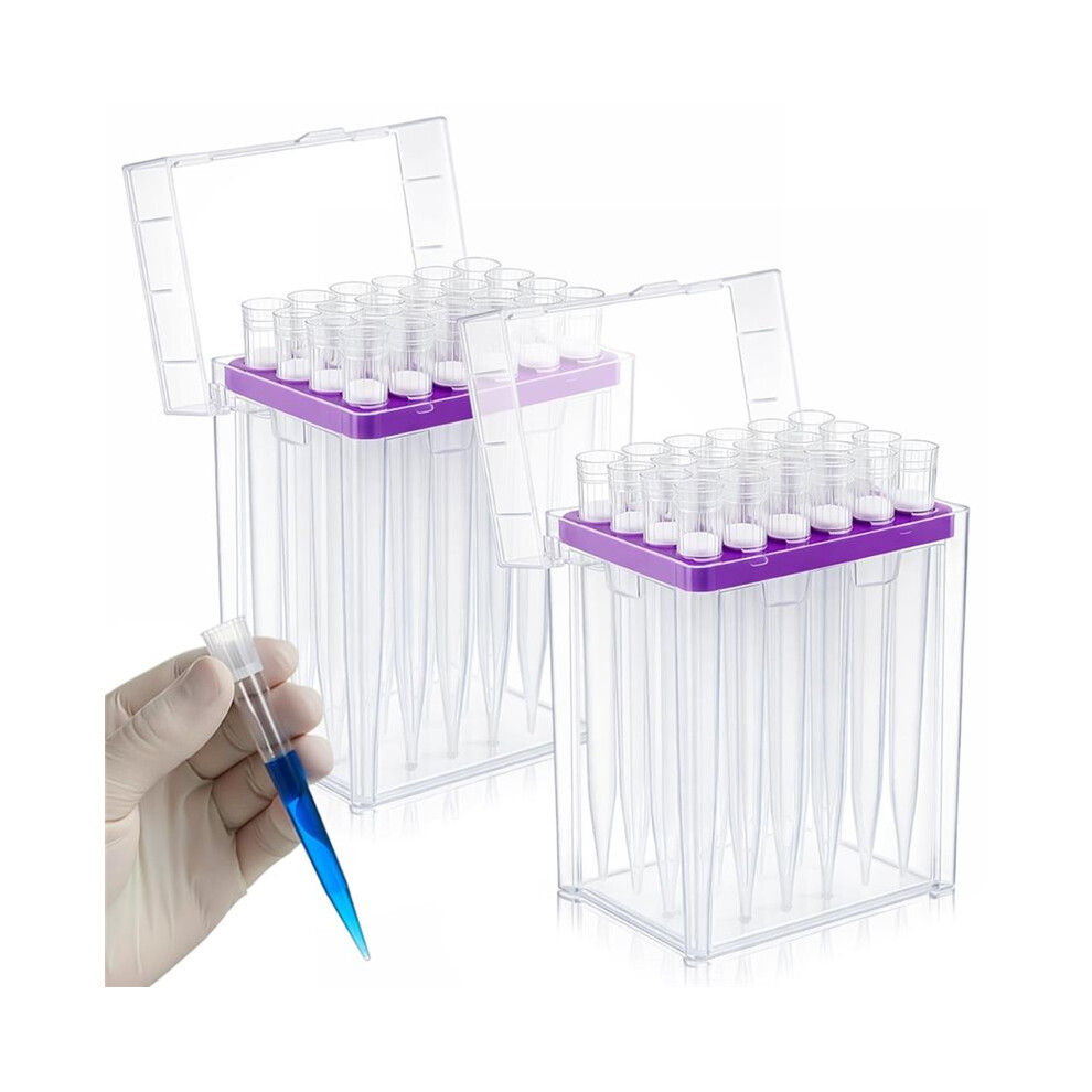 2 Set 10ml Racked Laboratory Pipette Tips with Filter Include 48 Pcs Pipettor Tips for Laboratory, Universal Type, Clear-image-OPC-PX2KWW2-NEW