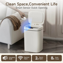 1PC Detector Trash Can, Touchless Wastebasket, Auto /Off, Sealed with Lid Silent Shutoff, Multiple