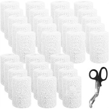 32 Pack Plaster Cloth, Gauze Bandages Roll Bulk, Plaster Strips, Gauze Wrap Strips, for  Art Project, Casts Making