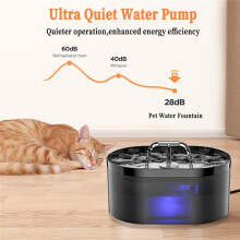 2.2L T-Shaped Cat Water Fountain,Pet Water Dispenser with Filter,Dog Drinking Fountain for Cats,Ultra Quiet Water Pump