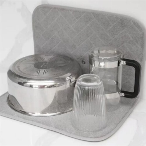 Super Absorbent 2-in-1 Dish Drying Mat and Folding Drain Pad for Kitchenware 2