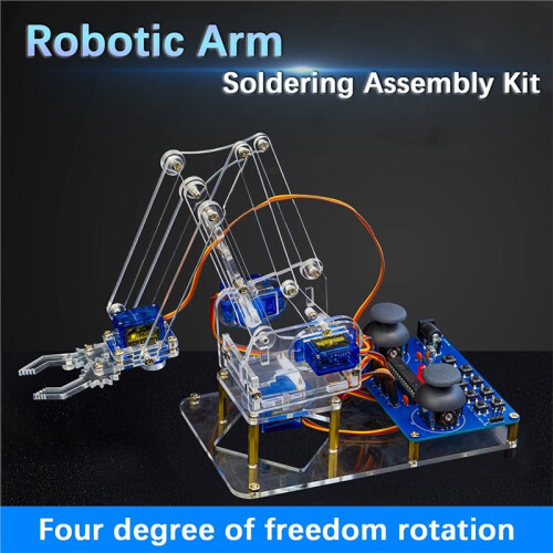 Four Degree of Freedom Assembly Robotic DIY Arm Microcontroller Soldering Kit, STEM Maker Learning Parts for 1