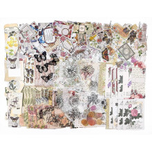 260 Piece Ephemera Set, Vintage Scrapbooking Supplies Pack, Vintage Paper and Paper Stickers, Art Gifts, Letters