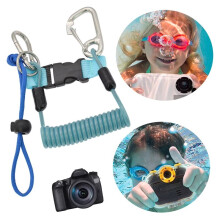 Diving Camera Spring Rope, Stainless Steel Diving Anti Lost Hook Spring Rope Coiled Lanyard for Diving Outdoor Climbing