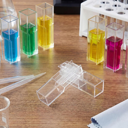 200pcs 1.5ml Disposable Plastic Cuvette Polystyrene Cuvette with Two Light for Spectrophotometers 1