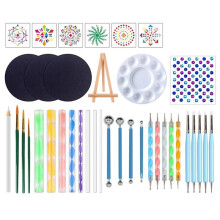 38Pcs Mandala Dotting Tools Painting Kit - Dot Paint Stencils Tool Set Art Supplies Kits Tray Brush Pen