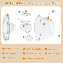 2 Pack CaraCups Wearable Milk Collection for Spectra S1 S2 9 and SG, Wearable Breast Pump Collection Cup