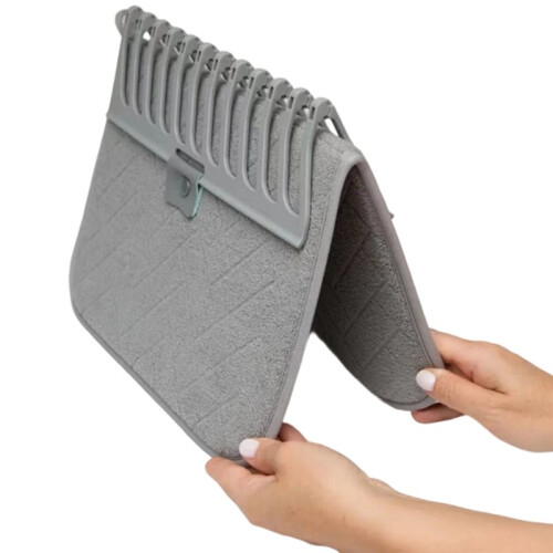 Super Absorbent 2-in-1 Dish Drying Mat and Folding Drain Pad for Kitchenware 1