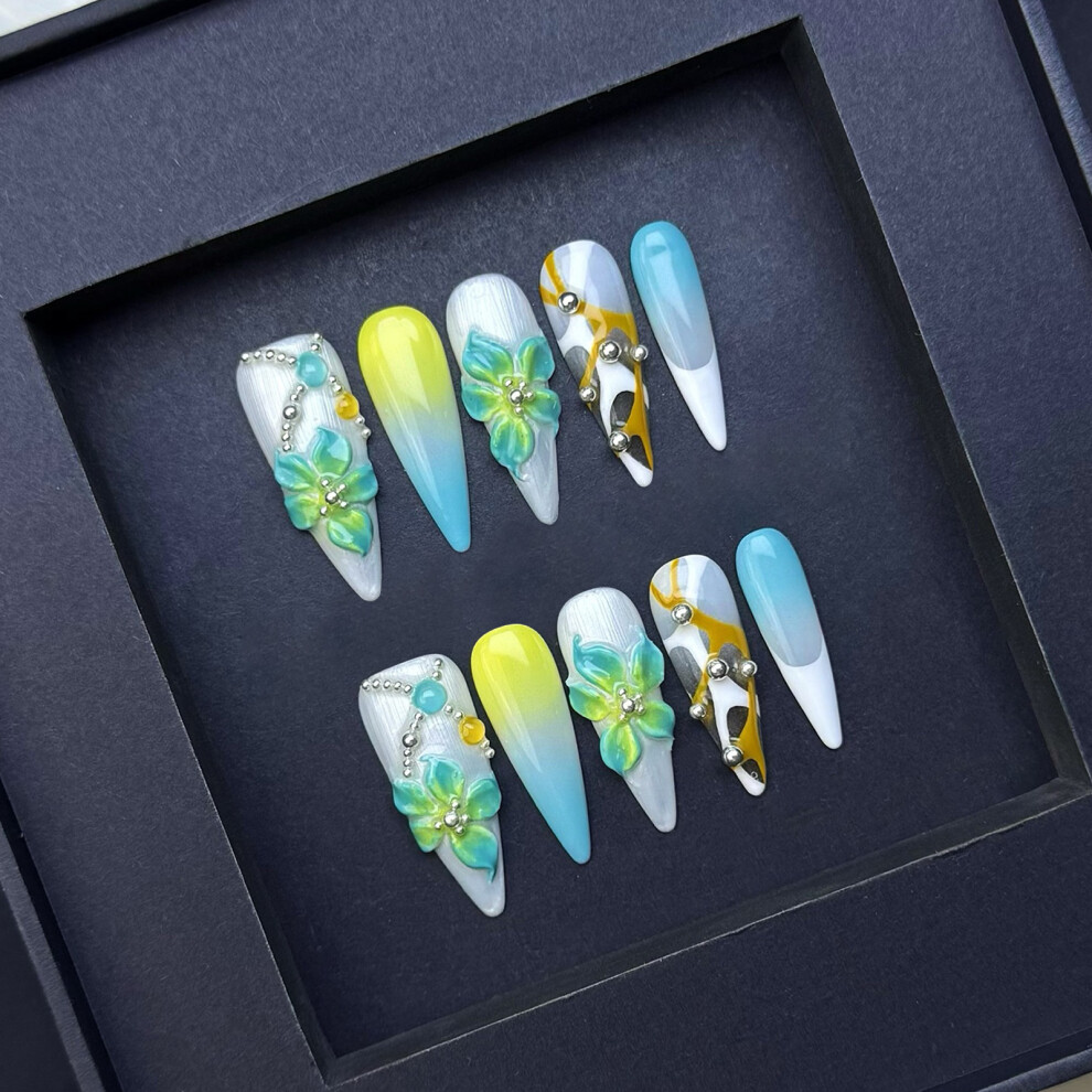 Dachuang Beauty (Xs) 10Pcs Reusable Resin Press On Nails