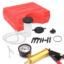Manual Brake Bleeder Vacuum Pump Kit Automotive Fluid Tester with Gauge Adapters 2 in 1 Handheld Pistol Test Tool