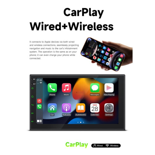 Car 7 Inch Navigation Screen Wireless Carplay Android Auto Player  Portable Screen MP5 Player