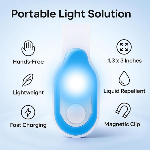 2 Pack Light Clip for Night , Rechargeable Magnetic Hands Free LED Flashlight for Nightshift, Walking, Running, Pets 2
