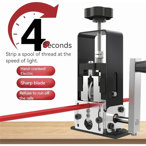 Wire Stripper Machine, for 0.06"-1" Scrap Wires Hand Crank Wire Stripping Machine, 3-Channels Wire Peeling Tool 1