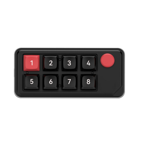 Wired Macro Mechanical Keyboard 8keys 12-Lighting Effects Full Key Hot-Swap Support Macro Programming Game Office Black