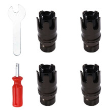 4PCS Tire Pressure Adjustment Valves Rapid Air Deflation Valves for Enhances Tractions in Soft Sand Gray