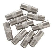 10Pcs Straight Metal F Type Female to TV PAL Male RF Connector Adapter