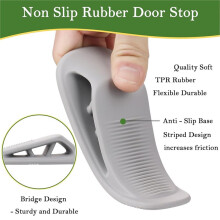 4 Pack Silicone Door Stoppers, Heavy Duty Wedge with Holder, for Home & Office