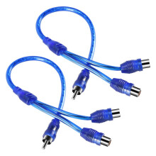 2X RCA Phono Y-Splitterkabeladapterkabel 1 Mannelijk Naar 2 Vrouwelijk Autoconnector 30 cm