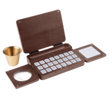 Travel Watercolor Palette 24 Grids Foldable , Portable Walnut Wood Palette Box for Plein Air Painting
