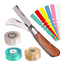 Grafting Gardening Knife,2-5/8" Curved Straight Blades Garden Knife for Budding Pruning,with Grafting Tape Plant Labels