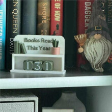 Year Book Tracker Sign 3D Printed Reading Challenge Counter Sign,Reusable Library Book Counter,Home Reading Decor White