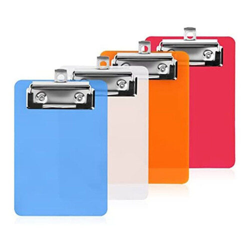 prancheta de 4 polegadas x 6 polegadas, 4 pçs pequenas pranchetas, prancheta de blocos de notas de prancheta, prancheta de plástico de bolso de