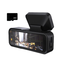 A215 Car Dash Cam with 64GB 4K UHD 2160P Front Rear Camera 2 Camera DVR Recorder Rear View DVR Cam 170 Wide Angle Night