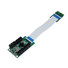 M.2 A E Key to 4 SATA3.0 Adapter 10CM Short Cable 6Gbps Expansion for PC/NAS/Industrial SSD/HDD