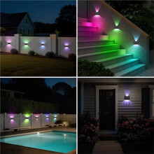 Colored Solar Wall Sconce Angle and Down for Outdoor Solar Light Garden for Porch Path Gar