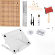 108 Pcs Macrame Board and Pins Kit, 12x16 Inch Wood Macrame Board and Metal Adjustable Holder for Braiding, Knotting