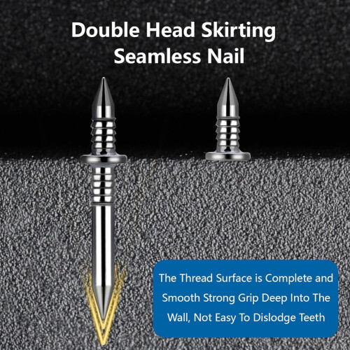 400 Pcs Double Headed Nails and Invisible Screws Double- Skirting Thread Seamless Nails for Baseboard 2