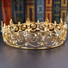 (Gold) Unisex Alloy Crown Hair Ornament