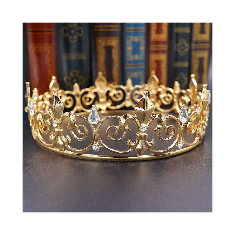 Hue-Grain (Gold) Unisex Alloy Crown Hair Ornament