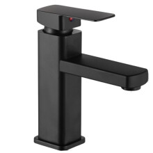Black Basin Faucet, Bathroom Sink Faucet, Single-Handle Hot and Cold Water Faucet, Includes Two 60gfen Hoses.