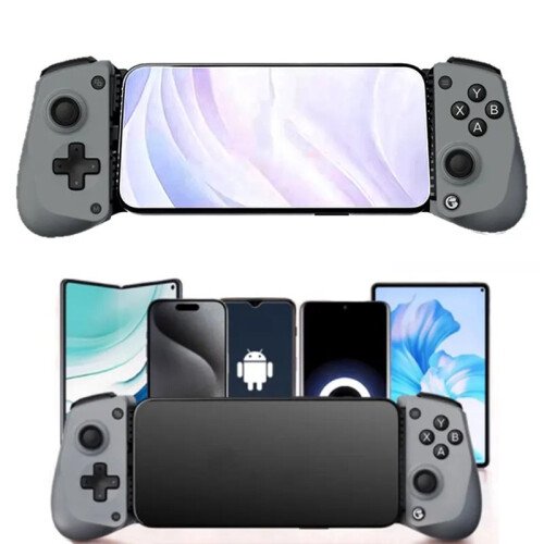Stretchable Handle for  X5 Lite Mobile Game Controller,Adjustable Type-C Gaming Grip for IOS Android Phones Gray 2
