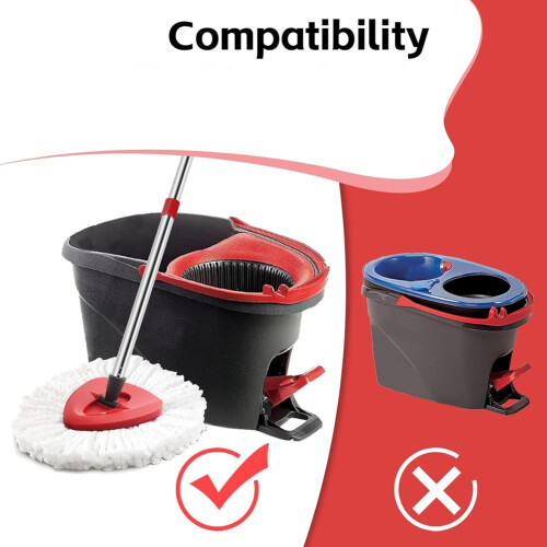 Spin Mop , Base, Handle Replacement Microfiber Spin Mops, 2 Microfiber Mop Refills, 1 Triangle  Cover and Handle 1