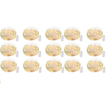 15Pcs LED Fairy Lights Operated String Lights Waterproof Firefly Starry Moon Lights for DIY Wedding Table Party Bedroom