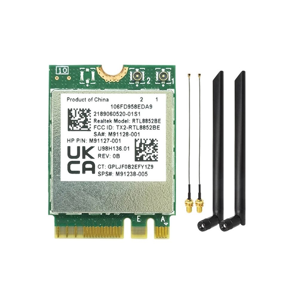 Rtl8852be Wireless Wifi Card With External Antenna Ax1800 Wifi6 Wlan 802.11Ax Bluetooth5.2 Dual-Band 2.4G+5G Wlan 4713517584753