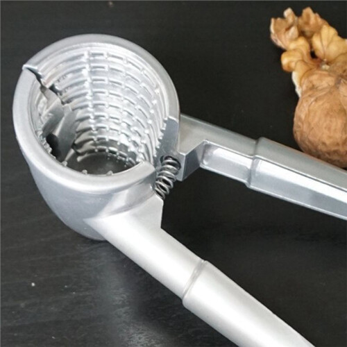 Multifunction Nutcracker with Non-Slip Handle, Alloy Shell Cracker Silver 1