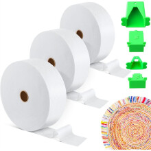 Stoffen Vulling op Rol met Buismaker, 3 Rollen, Totaal 150 Yards (Ca. 140 Meter), 2 1/2 Inch (Ca. 6,35 cm) Katoenmix Quiltvulling voor Vloerkleden,