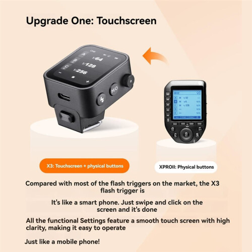 X3PRO 2.4inch TTL HSS Wireless Flash Trigger OLED Touch Screen Transmitter for 1