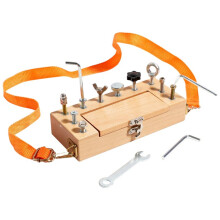 Montessori-Schraubendreher-Set mit Aufbewahrungsbox Aus Holz und Tragegurt, Echtes Werkzeug für Kleinkinder Von 3 Bis 5 Jahren, Lernspielzeug