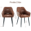 AINPECCA (2PCS PU Brown) 2X Dining Chairs PU Leather Padded Seat Kitchen 2